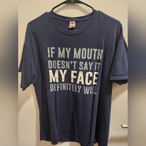 Navy Graphic T-Shirt with Bold Sassy Text